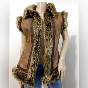 Cripple Creek Faux Fur lined open Vest
